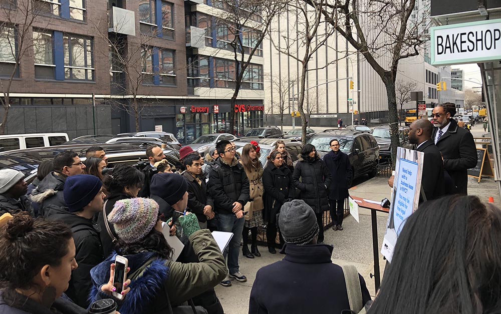 NYC representatives informing the public about this new program for small businesses.