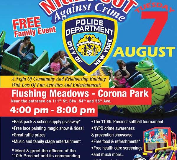 Noche contra el crimen de cuartel 110 en Parque Flushing