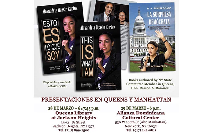 Presentación de libros sobre congresista Alexandria Ocasio-Cortez