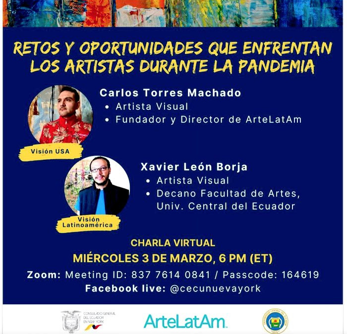ArteLatAm y Consulado de Ecuador con conferencia virtual