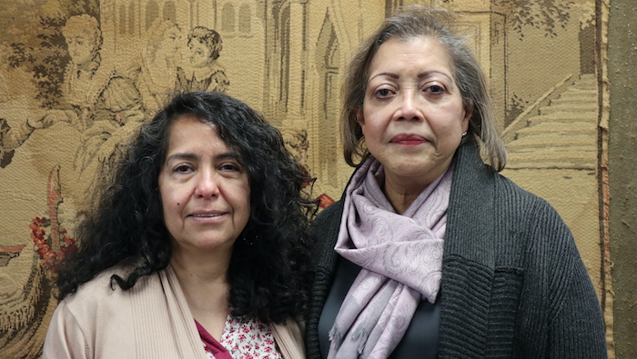 Cristina Borrero y Liliana Estrella diligencian sus impuestos