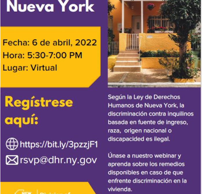 Reunión virtual de derechos y equidad en vivienda
